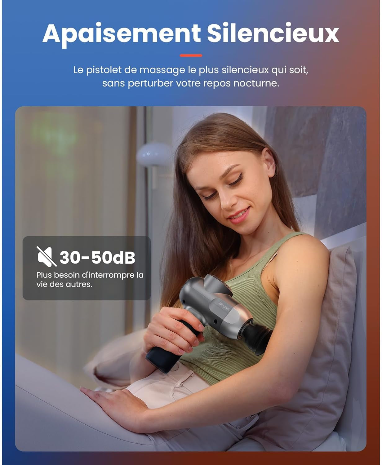 Pistolet De Massage Avec Thérapie Par Le Chaud Et Le Froid, C2 Pro Masseur De Tissus Profonds Avec Chaleur,Pour Le Gymnase, La Maison, La Récupération, Le Soulagement De La Douleur