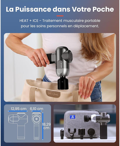 Pistolet De Massage Avec Thérapie Par Le Chaud Et Le Froid,  C2 Pro Masseur De Tissus Profonds Avec Chaleur,Pour Le Gymnase, La Maison, La Récupération, Le Soulagement De La Douleur